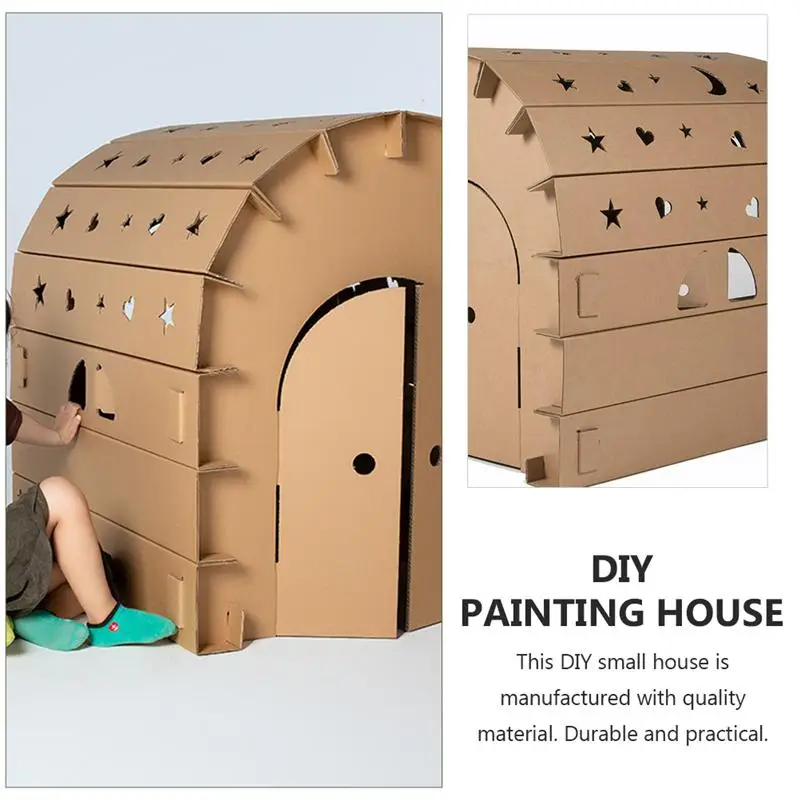 

1PC Super Large Kid Handmade Paper House Creative DIY Graffiti Paper House Toy
