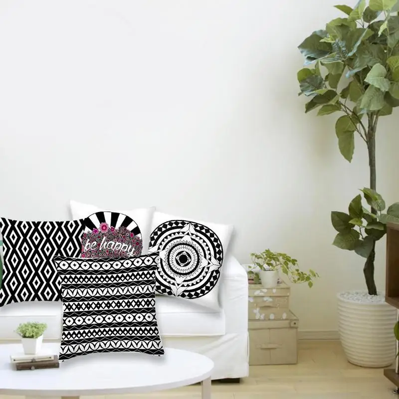 

New Simple Black White Geometry Cushion Hot Modern Livingroom Pillows Cushion Decorative Cover Couch Sofa Throw Nordic 45x4 X5V9