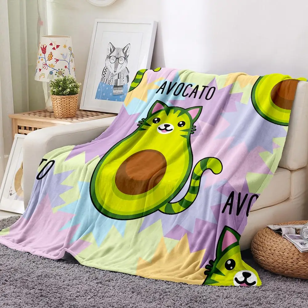 3D принт авокадо пушистый Одеяло зеленый фруктовый фланель дома текстильное