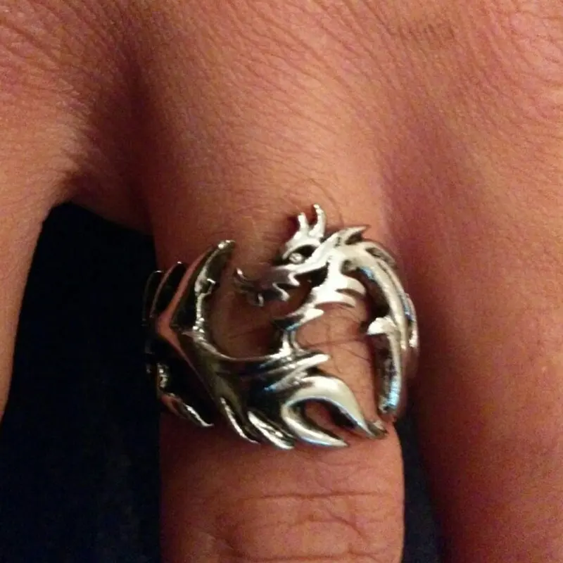 Мужская мода кольцо на палец с клипсами Дурной глаз узор в виде дракона ботинки