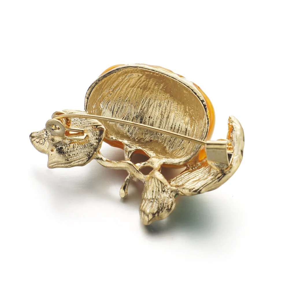 Dalaful Милая брошь в виде тыквы для Хэллоуина булавка с желтой эмалью милые