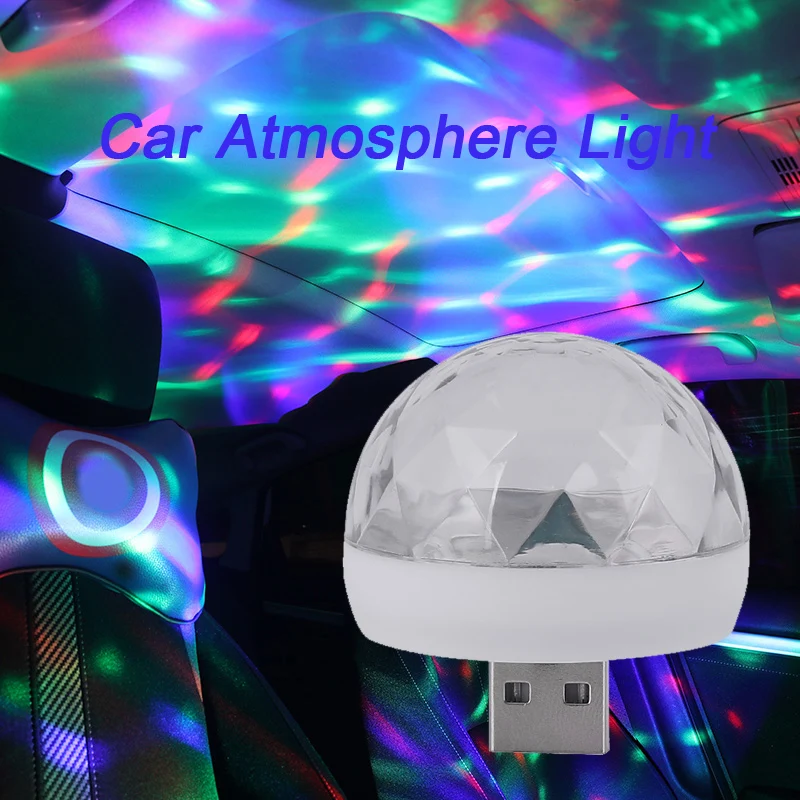 10 шт. светодиодный автомобильный светильник USB DJ домашний RGB 12 В 3 Вт 5 Мини
