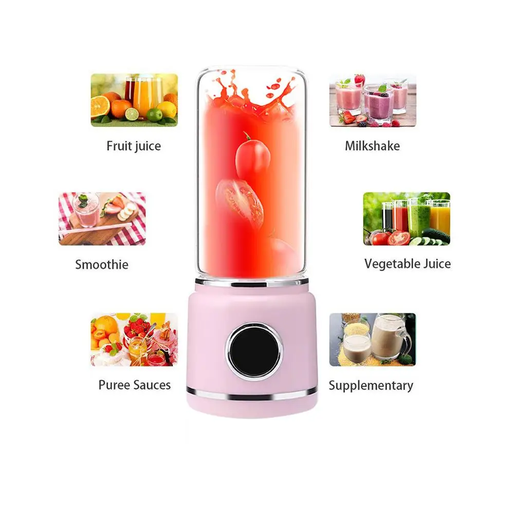 

420ml Portable Blenders 304 stainless steel six leaf blade 16000 revolutions per minute USB Electric Blenders Kitchen Appliances