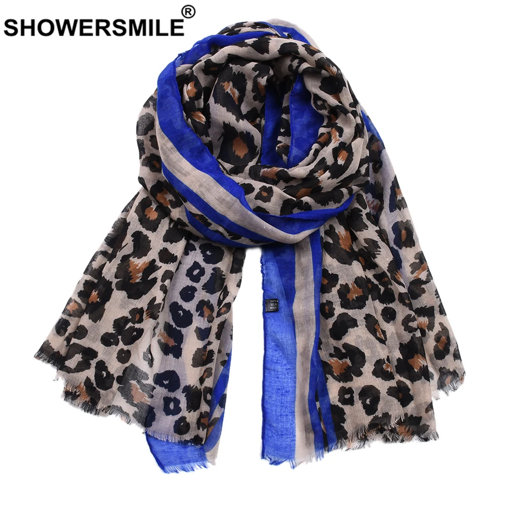 Женский Длинный шарф SHOWERSMILE зеленый леопард с принтом для женщин шарф-вуаль см х 90