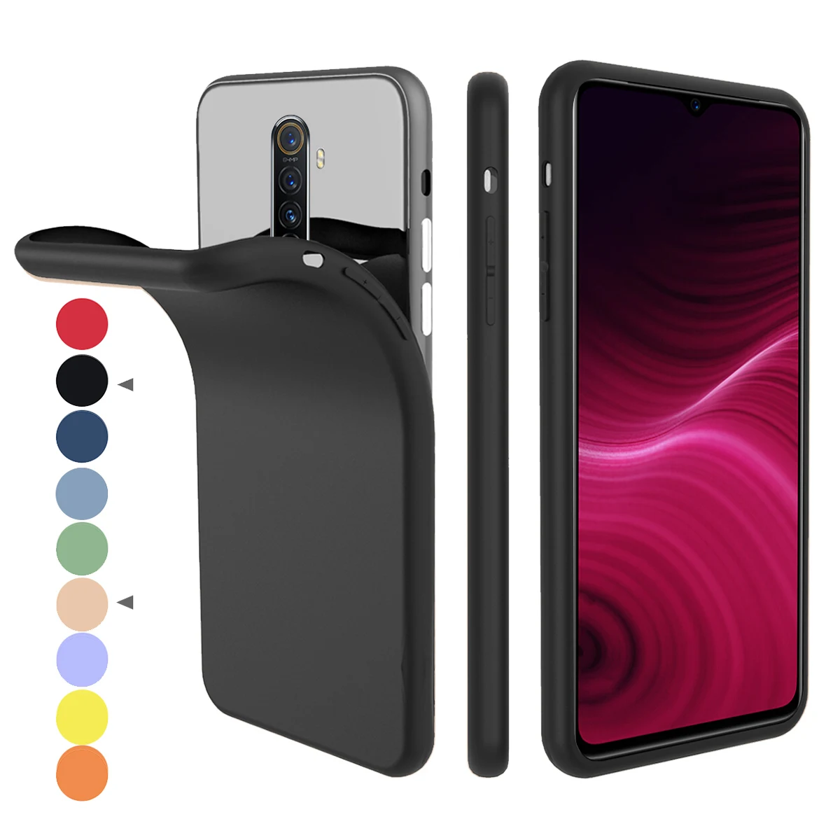 Для Oppo Realme X2 Pro Reno Ace задний Чехол тонкий мягкий ТПУ чехол для телефона Встроенный