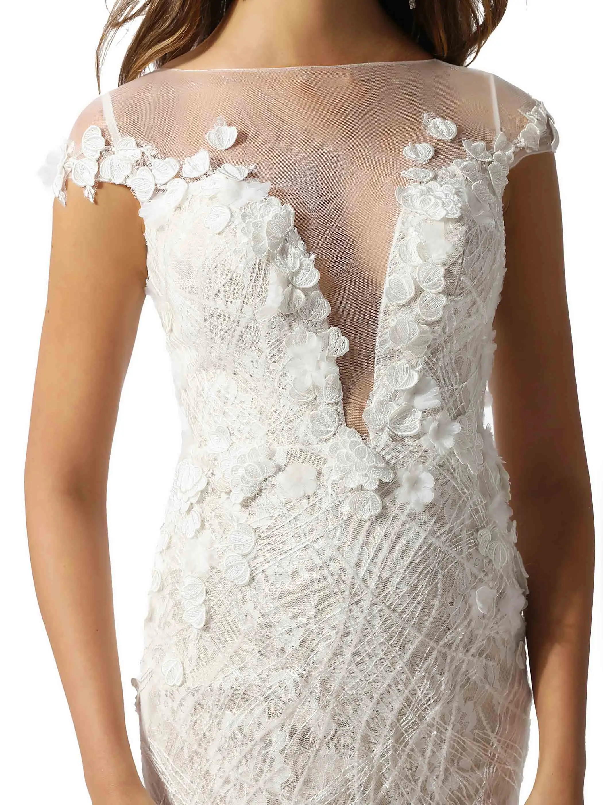 Tanpell/кружевное свадебное платье цвета слоновой кости с вырезом лодочкой