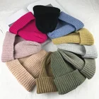 Новинка однотонная шерстяная шапка вязаные теплые мягкие модные зимние шапки простые женские шерстяные Повседневные шапки в Корейском стиле Элегантная универсальная шапка