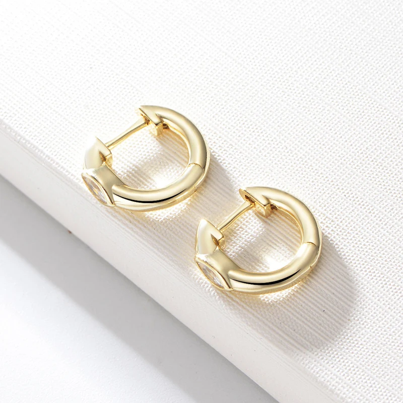 

Aide Genuine 925 Sterling Silver Pendientes Brincos European and American Hoop Earring for Woman Ladies Charm Jewelry Accessory