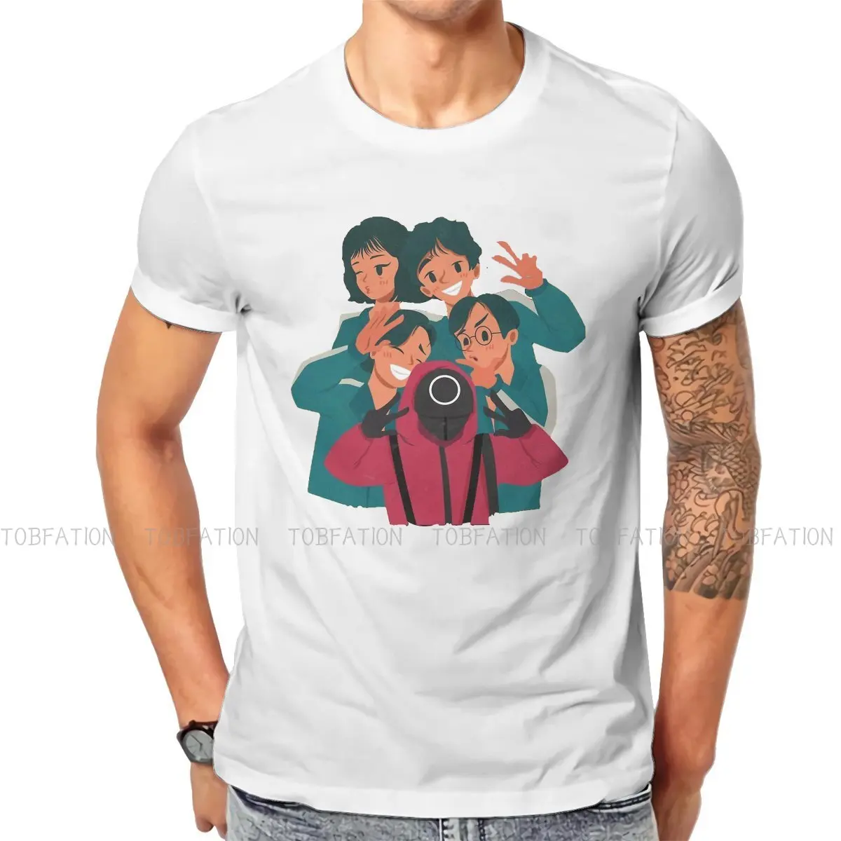 

Squid Game Drama Characters Tshirt High Quality Graphic Men Vintage Grunge Summer Streetwear Cotton Harajuku T Shirt