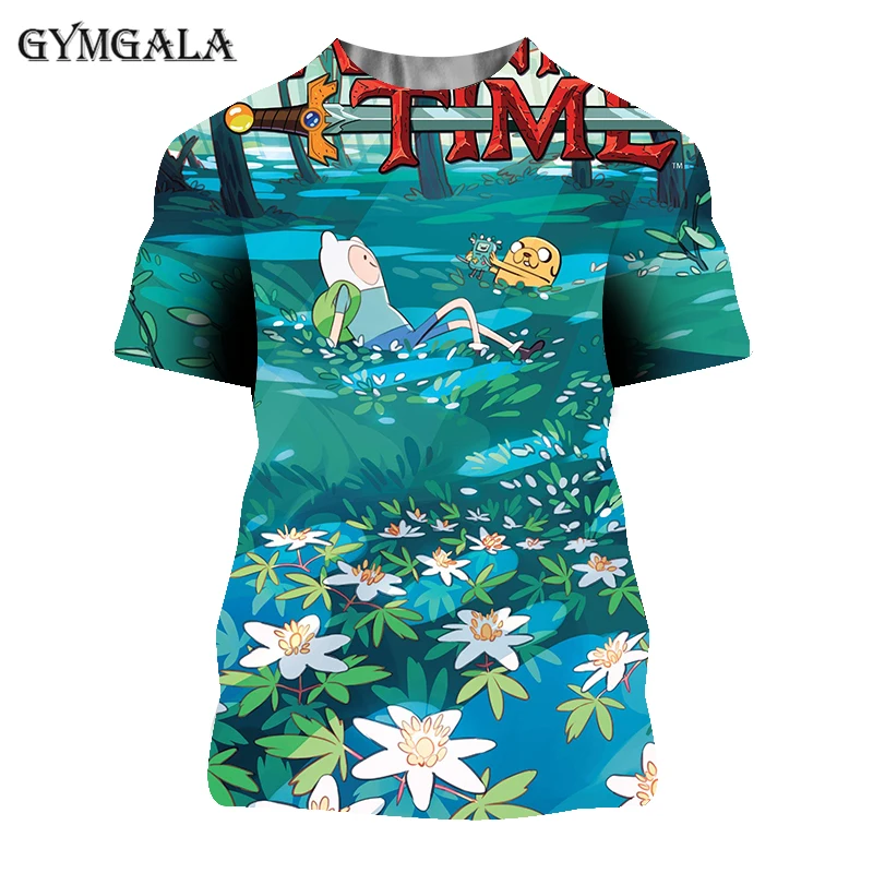 

Summer new animation adventure time t-shirt finn and jack t-shirt unisex short sleeve 3dt shirt fashion kids top