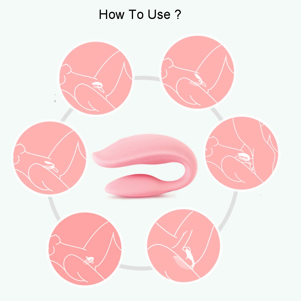 Водонепроницаемый силиконовый C-образный фаллоимитатор двойной вибратор