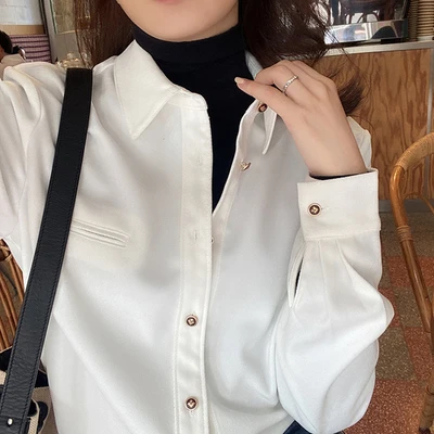 

Shirt women autumn winter new 2020 Long Sleeve Shirt korean blouses 2020 pink tops retro clothes Streetwear Cotton