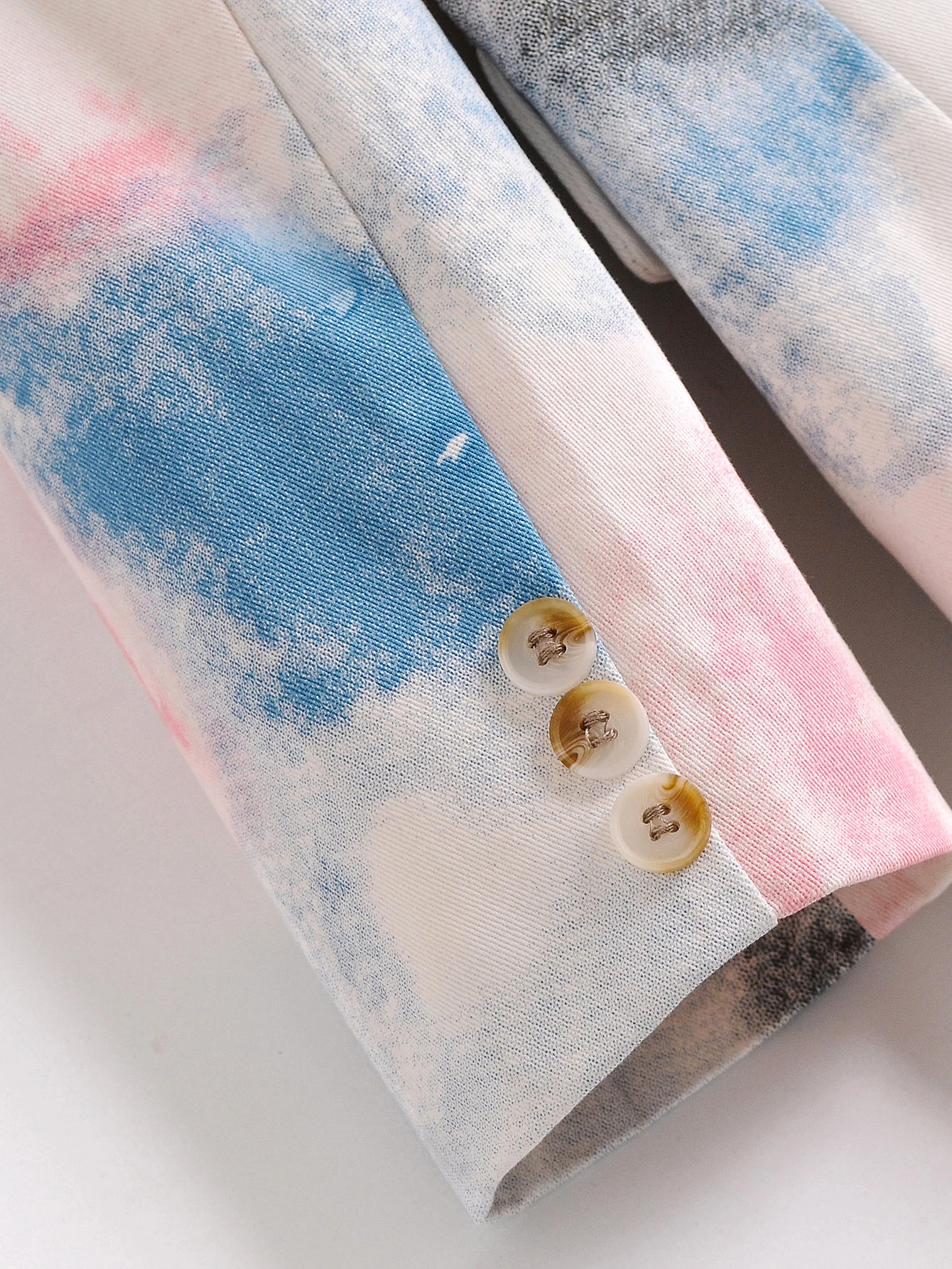 

Korean Womens Blazers and Jackets Spring Autumn Casual Tie-Dye Printed Suit Jacket Female Double Breasted Blazer Feminino