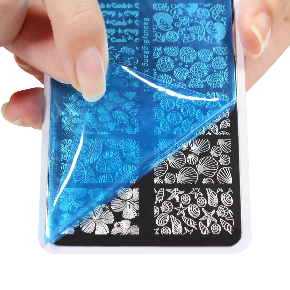 Красивая пластина для стемпинга BigBang дизайна ногтей полосатая линия цветок