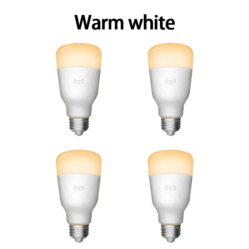 4pcs warm white Yee светильник, цветная лампа E27, умное приложение, wifi, пульт дистанционного управления, умный светодиодный светильник RGB/Цветная температура, романтическая лампа - Цвет: 4pcs warm white