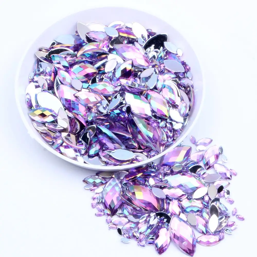 05light purple 10000 4x8 мм 10000 шт AB цвета плоская задняя сторона маркиза земля граненые Акриловые Стразы DIY драгоценные камни стразы высокий Блестящий декор для ногтей украшения - Цвет: 05light purple 10000