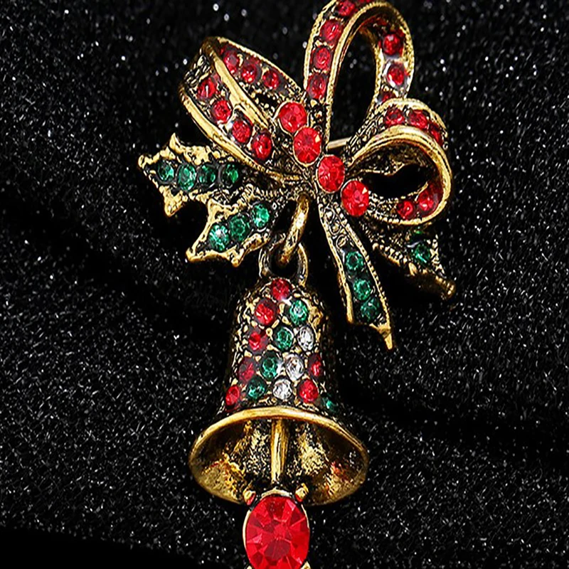 Рождественские Броши заколки милый Санта Клаус шляпа перчатки колокольчики