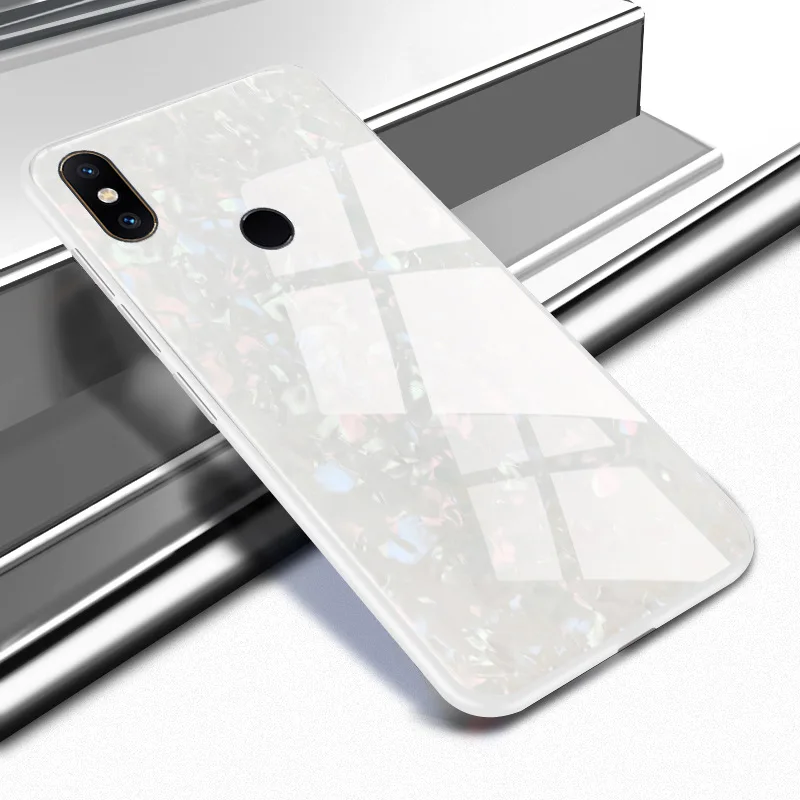YSW роскошный блестящий чехол из закаленного стекла для Xiaomi Mi Mix 2s мягкий TPU край 2