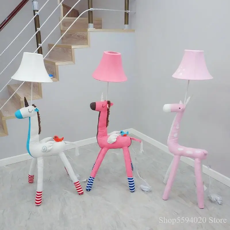 Современный мультяшный торшер стоячая лампа тканевый Лофт декор для гостиной