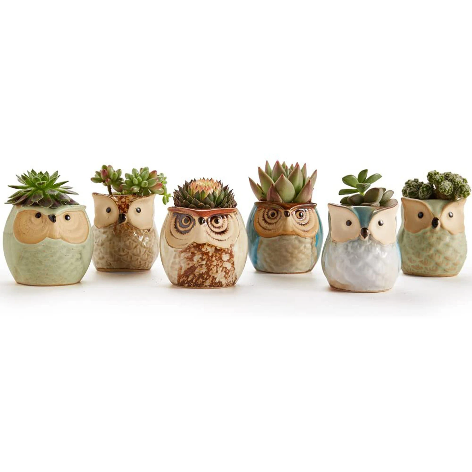 

6 Pcs Ceramic Mini Pot for Succulent Plant Bonsai Flower Cactus Flower Pots