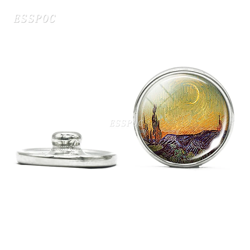 18 мм стеклянный купол кнопки Ван Гог Климт Моне Дерево жизни Звездная ночь