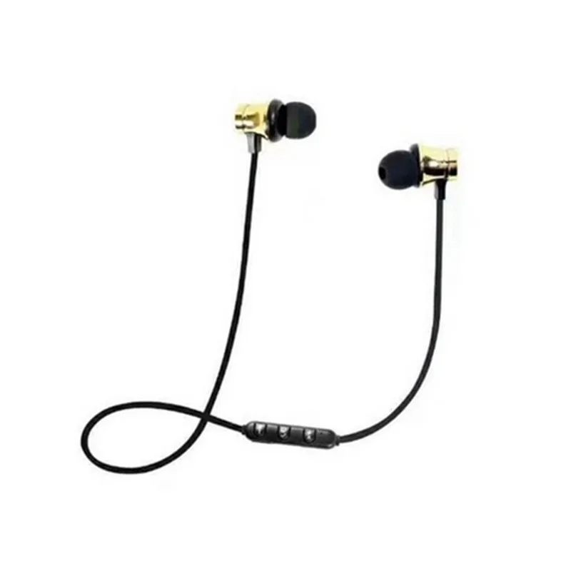 Gold Bluetooth спортивные наушники, гарнитура, водонепроницаемый 4,2 Магнитный микрофон для iPhone X XS Max 6 8 samsung S8 S9 huwai p20 - Цвет: Gold