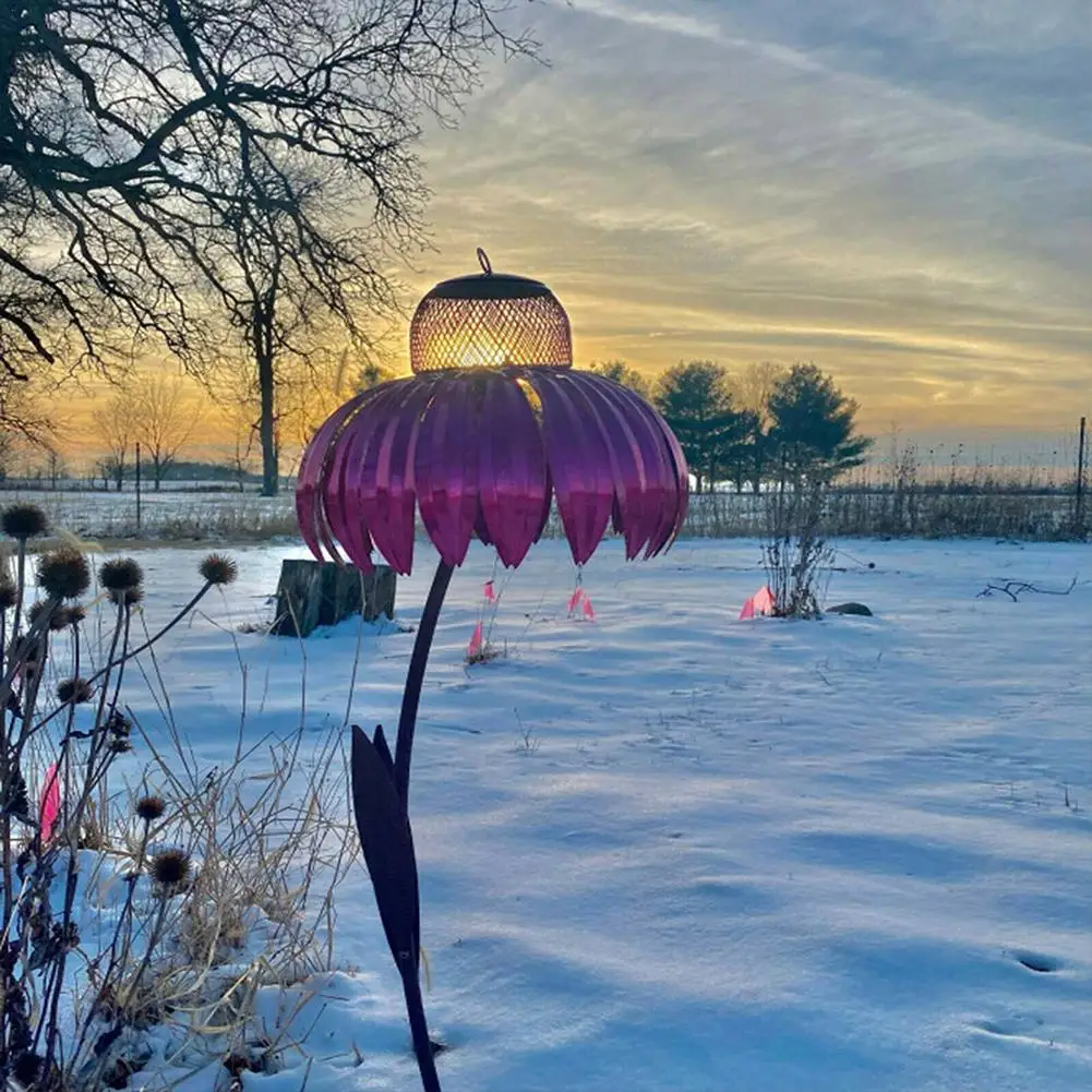 Розовая кормушка для птиц Coneflower уличное украшение оконная садовых цветов