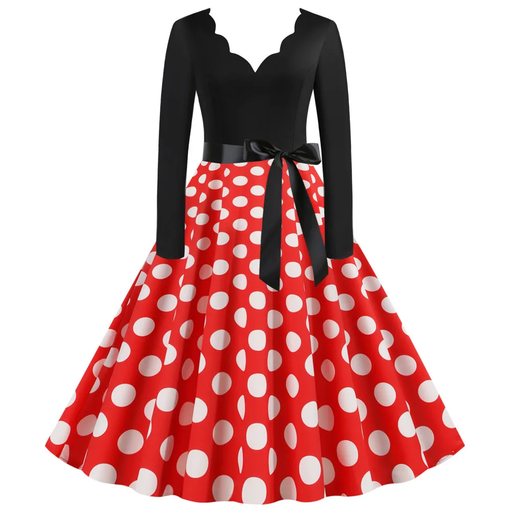 Girl Polka Dot Plaid Dress Student Fashion Beautiful Elegant Birthday Child Christmas Thanksgiving New Year Costume | Детская одежда и