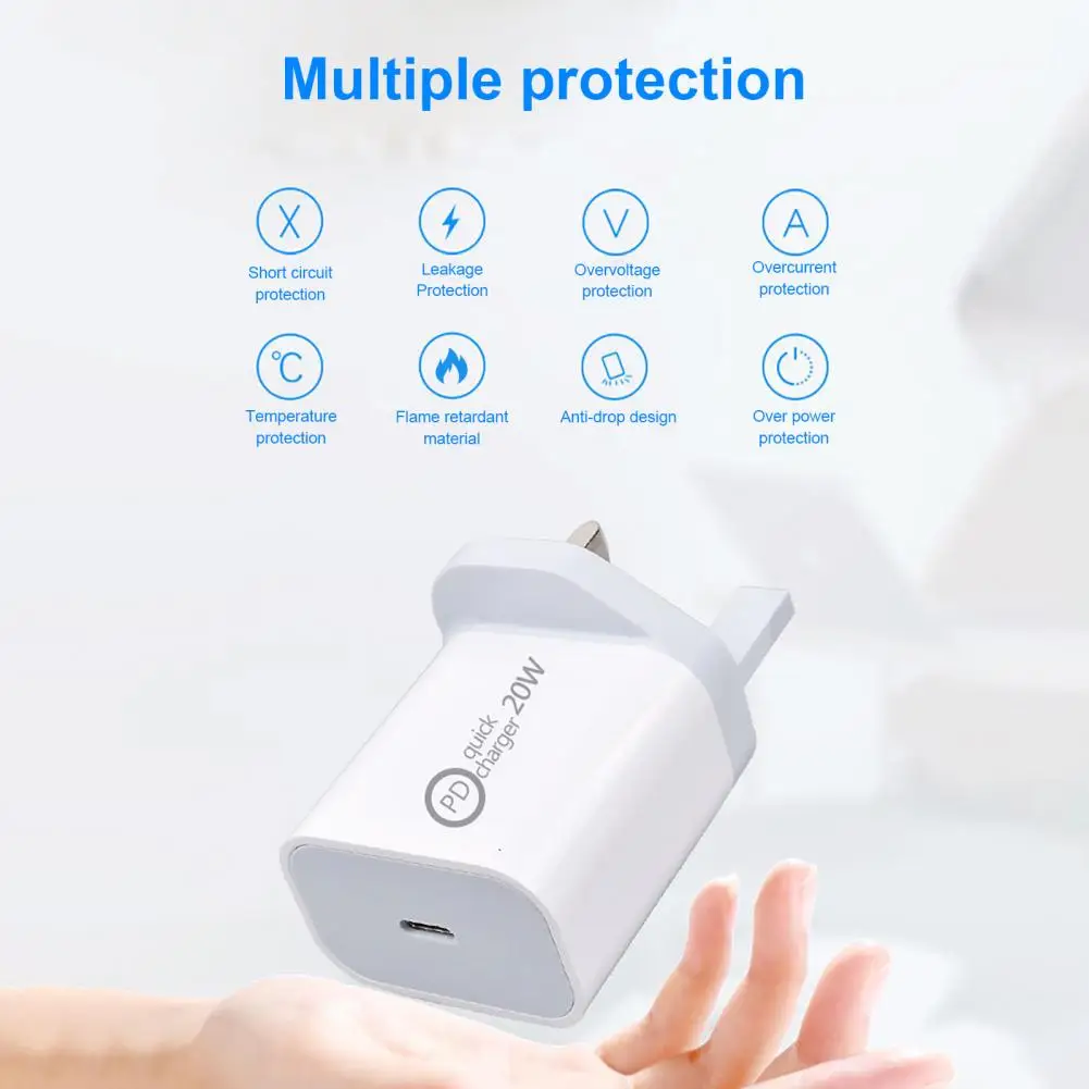 Отличный зарядное устройство для телефона Excellent PD20W с разъемом Type-C, быстрая зарядка, множественная защита цепи, подключение Plug and Play для автомобиля.