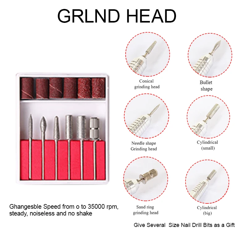 Профессиональная электрическая дрель для ногтей ручка маникюра шлифовальная