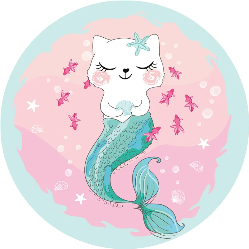 Мультяшный Детский напольный коврик игровой круглые коврики детский органайзер