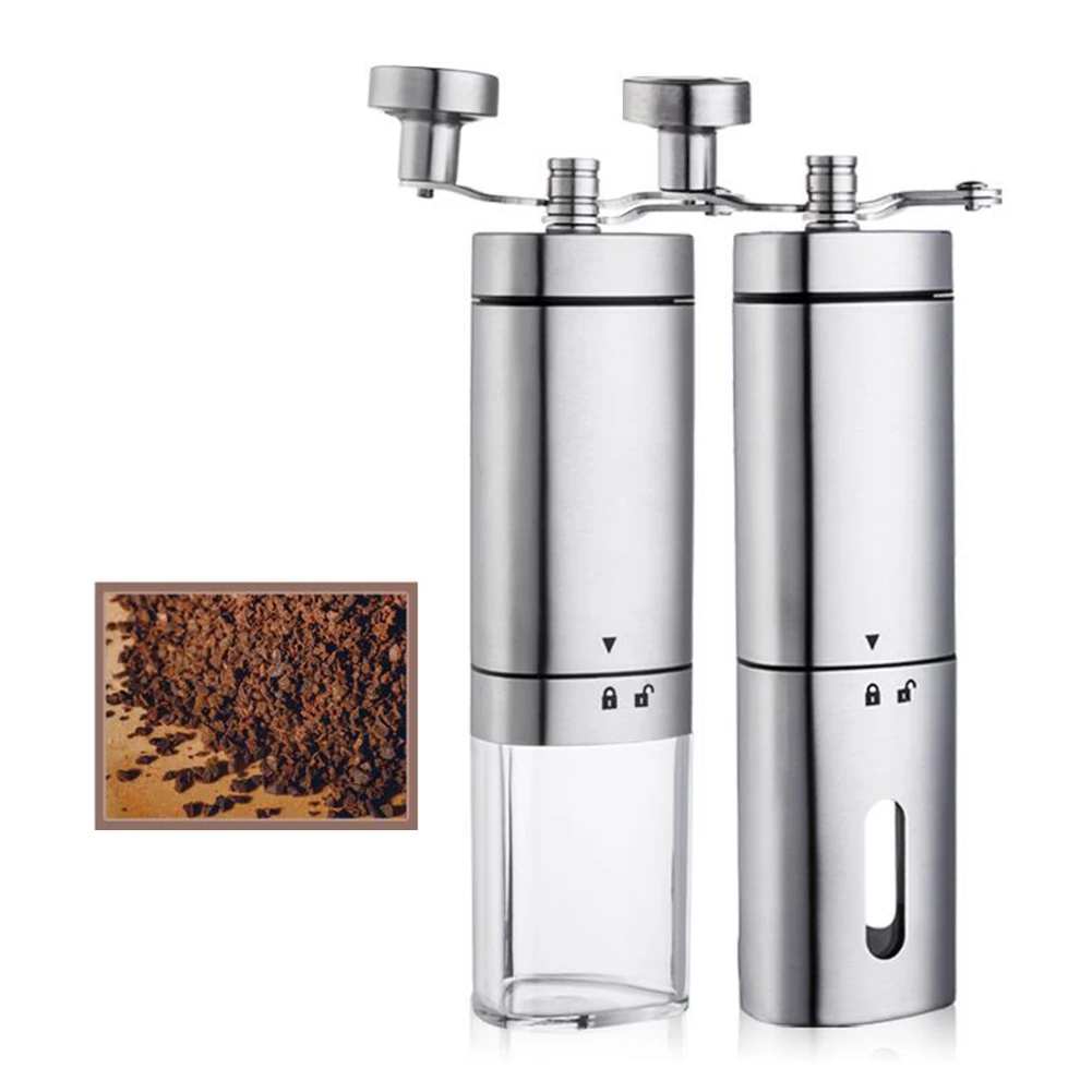 Портативная кофемолка из нержавеющей стали регулируемая ручная коническая