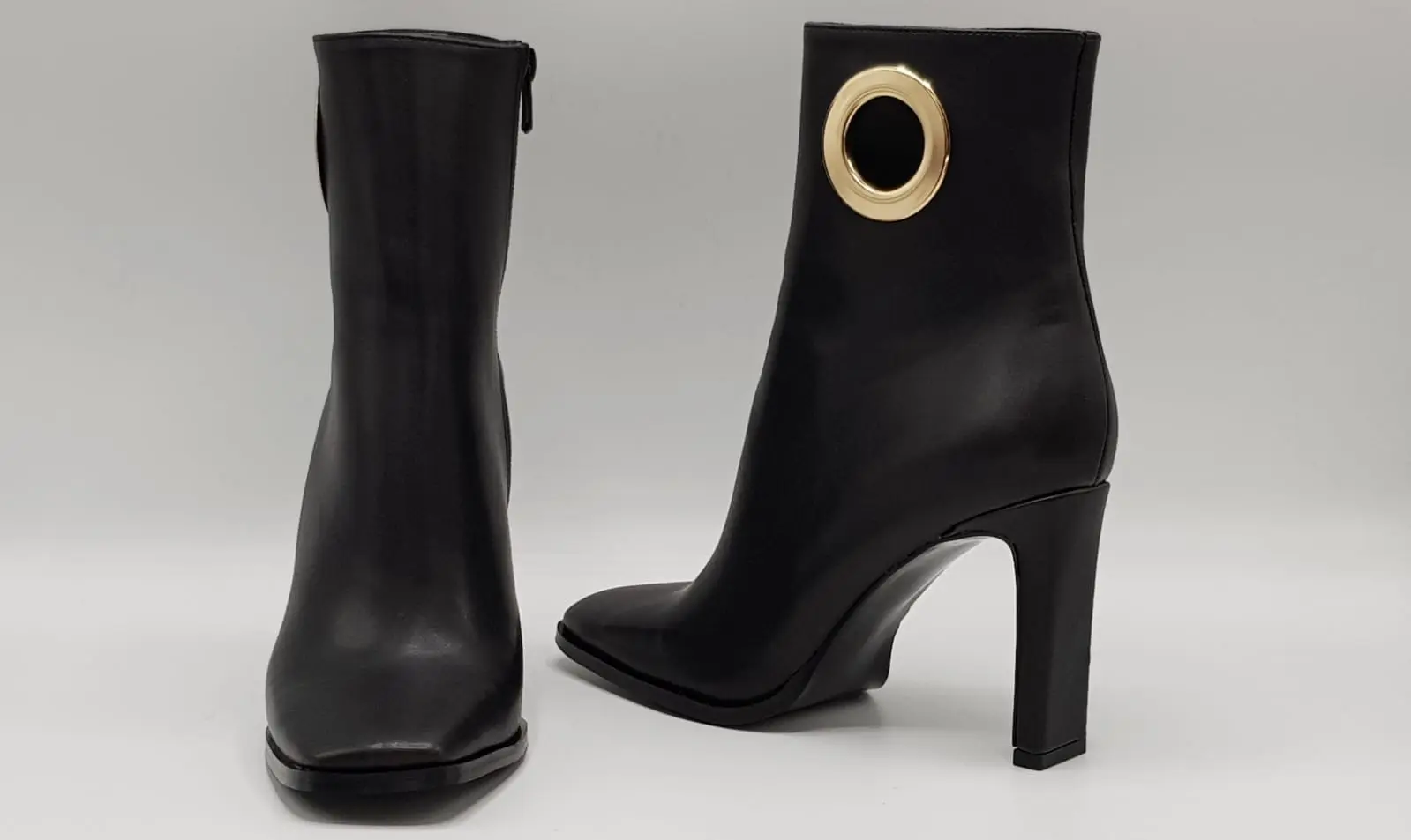 

High Heels Leather Black Brown Boots Women Shoes Ankle Plain Square Platform Designer Female Chunky Thigh Demonia