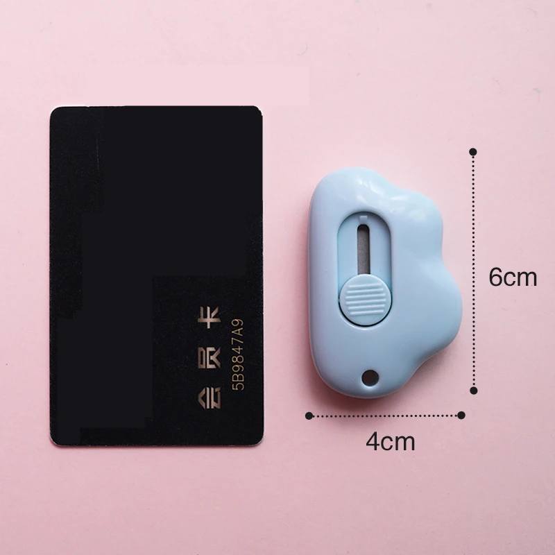 

1PCS Kawaii Solid Color Mini Portable Utility Knife Paper Cutter Cutting Paper Razor Blade Office School Stationery Color Random