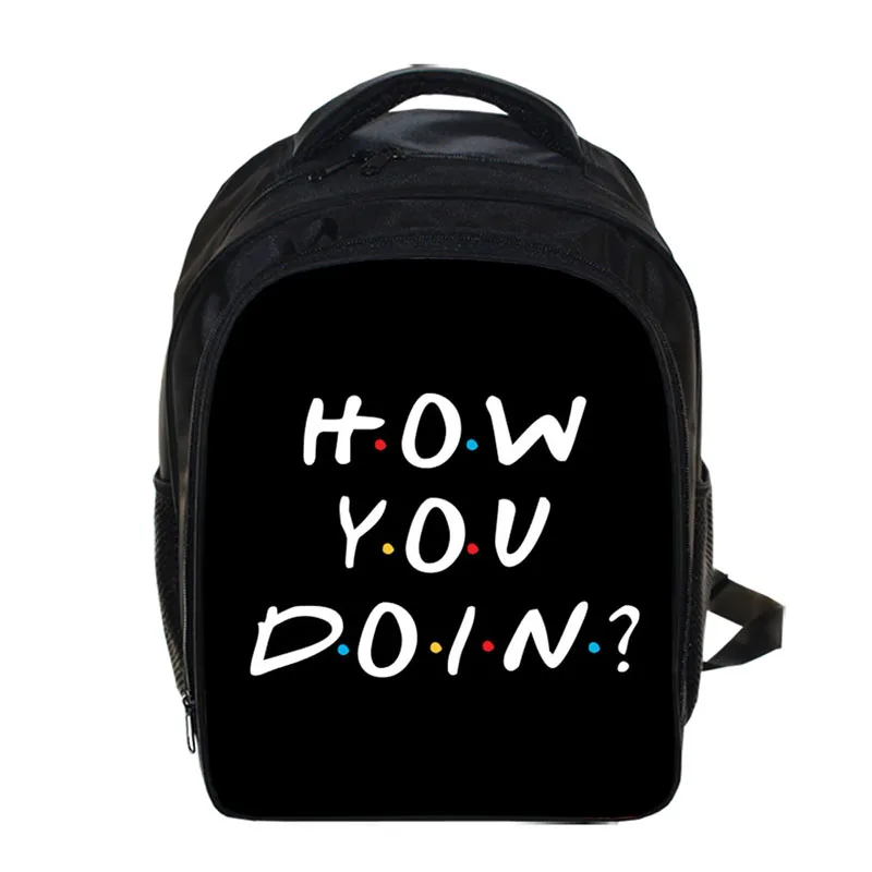 13 Inch Central Perk Coffee Friends TV Cartoon Kids Backpack Kindergarten School Bag Children Backpack Girls Boys Mochila