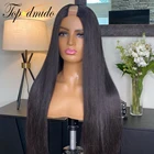 Topodmido длинные прямые человеческие волосы U-образные парики для женщин бразильские волосы Remy U-образные парики 150% плотность волнистые безклеевые парики