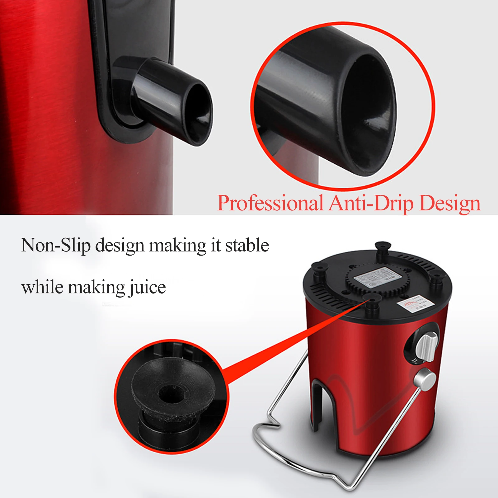 

Electric Juicer Machines Fruit Juice Maker Vegetable Extractor Centrifugal Juicers 2 Speed Non-Slip Stainless Steel