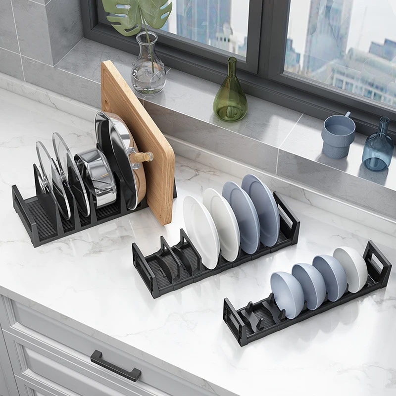 

Kitchen Free Perforated Space Aluminum Drain Tableware Drawer Bowl Dish Rack Kitchen Supplies Storage Holder Shelves
