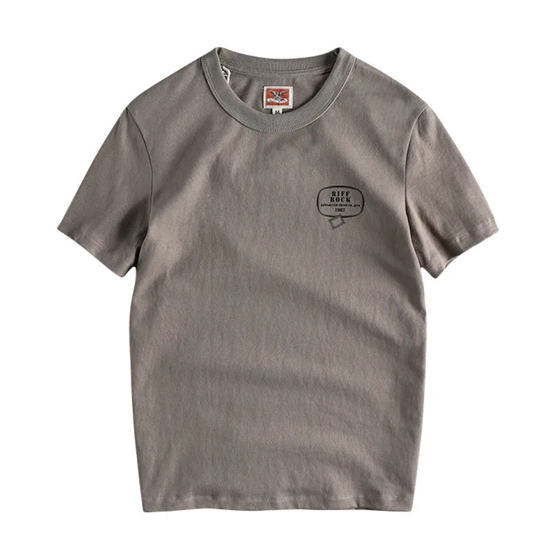 

New trendy back of letter element printed short-sleeved t-shirt men's Hip Hop solid round neck shirt streetwear