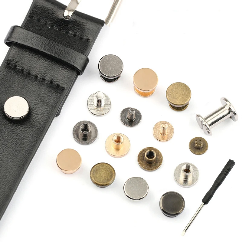 

10pcs 5-18mm Copper Belt Rivet Button Flat Screws Nail Rivet Buckle DIY Ledger Fixed Binding Rivets Bag Garment Decoration Clasp