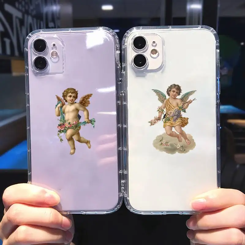 

Angel cute fashion Phone Case Transparent soft For iphone 5 5s 5c se 6 6s 7 8 11 12 plus mini x xs xr pro max