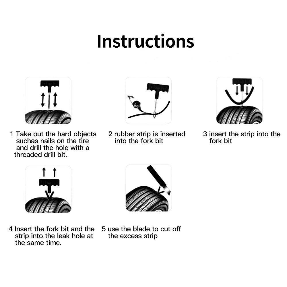 6 шт. инструмент для ремонта автомобильных шин бескамерных мотоцикла аварийное