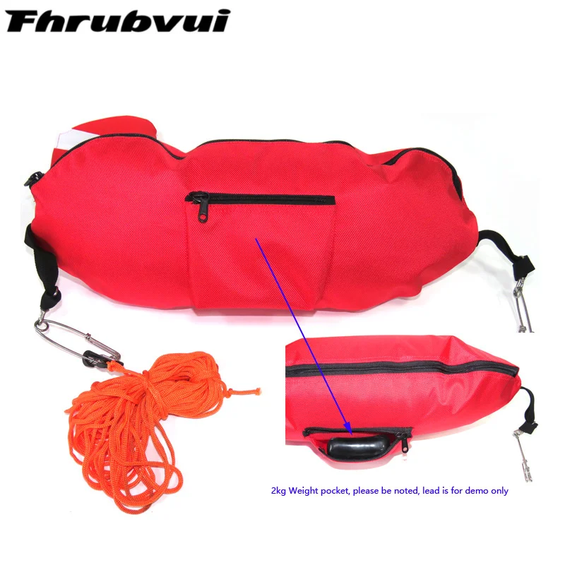 

New Style Buoy Safety Inflatable Diving Surface Signal Marker with 35m High-Visibility Floating Ropes Diver Gear Accessories