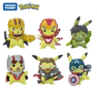 pokemon 10cm pikachu cos marvel avengers 4 captain america iron man hulk thanos ant man thor anime figures model character toys