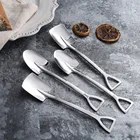 Железная лопата из нержавеющей стали, ложка для кофейного мороженого, инженерная лопата, симпатичная Ретро ложка с квадратной головкой, кухонное приспособление