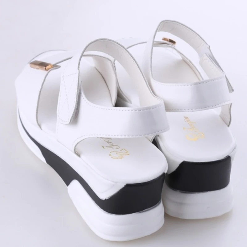 Летние женские сандалии в Корейском стиле на танкетке женская обувь