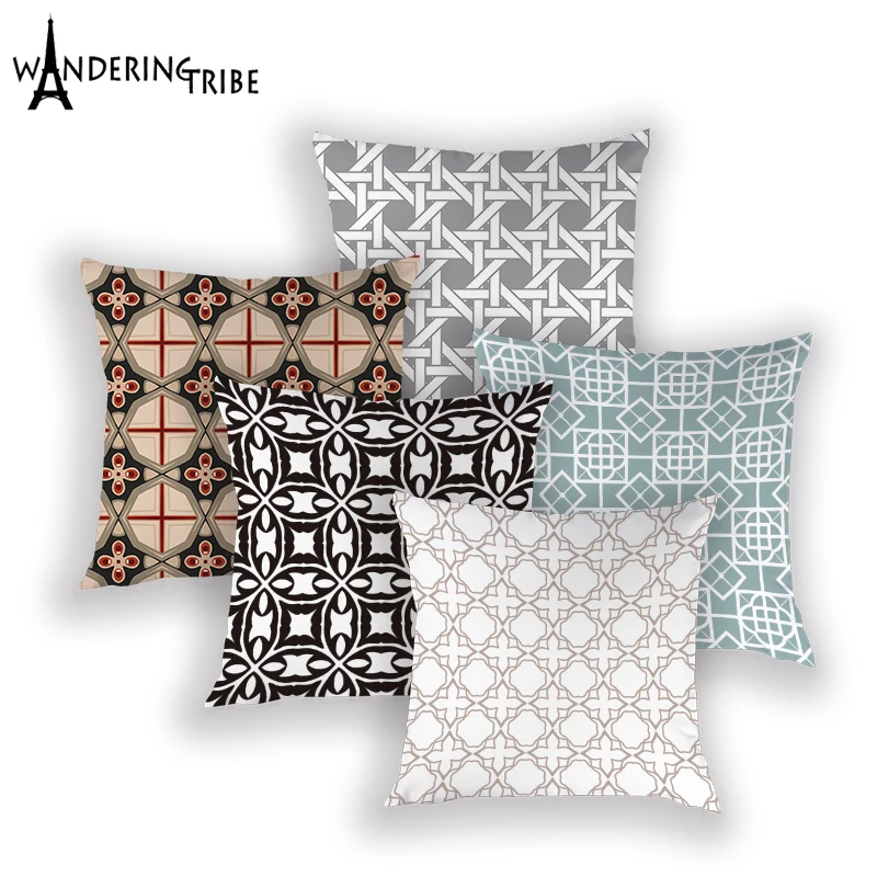 

Geometric Patterns Cushion Cover Nordic Style Home Decorative Pillows Case Print Cushions Covers Living Room Pillow Cases Kissen