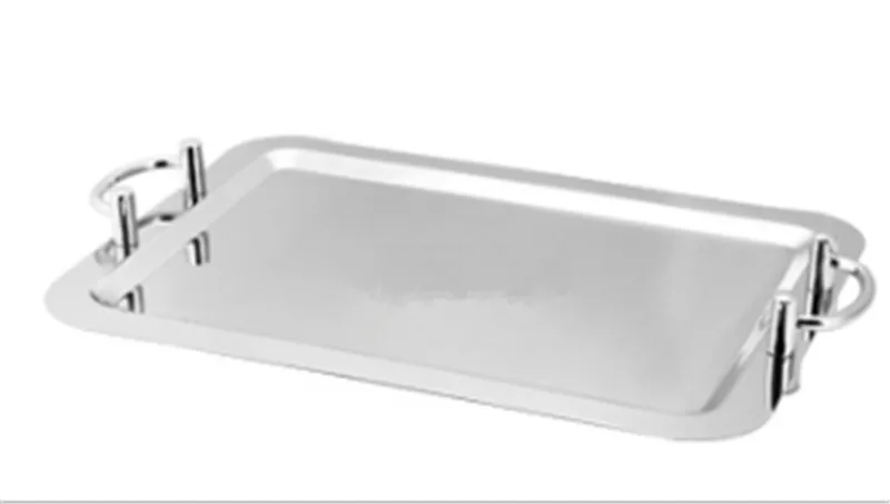 Нержавеющая стальная зеркальная пластина с ушками тарелка для фруктов и конфет