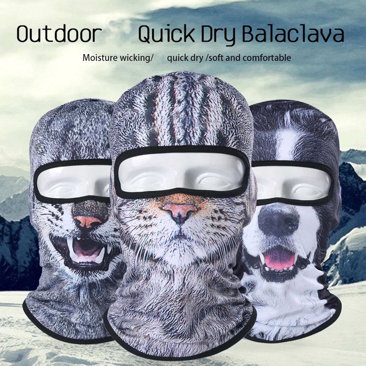 Балаклава мотоциклетная маска для лица 3D животное кошка шапки для собак шлем ветрозащитный страйкбол Пейнтбол сноуборд Велоспорт лыжный Хэллоуин