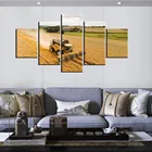 5 панели для плакатов Ретро трактор Урожай на ферме настенные картины Домашний декор модульный холст картины HD украшение для гостиной